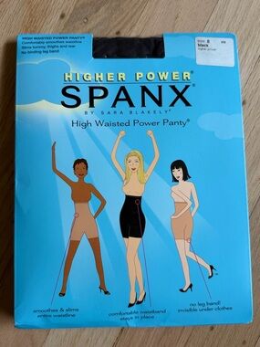 SPANX NWT High Waisted Power Panty Higher Power Size E Black Tummy Control Event